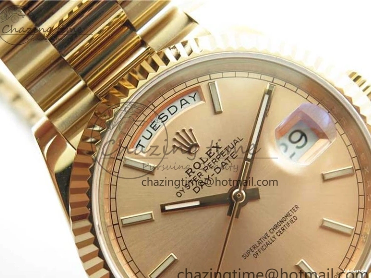 on 904 228239 Day-Date Version Dial President Stick Markers A2836 Bracelet RG RG RG New BP Dial 40mm 0313